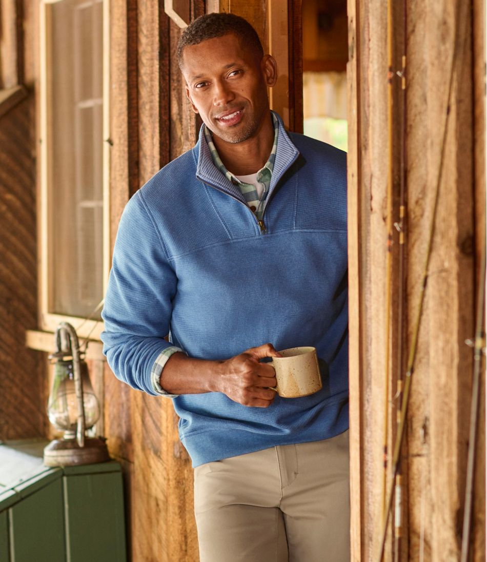 Men's All Seasons Textured Sweats, Quarter-Zip | L.L.Bean