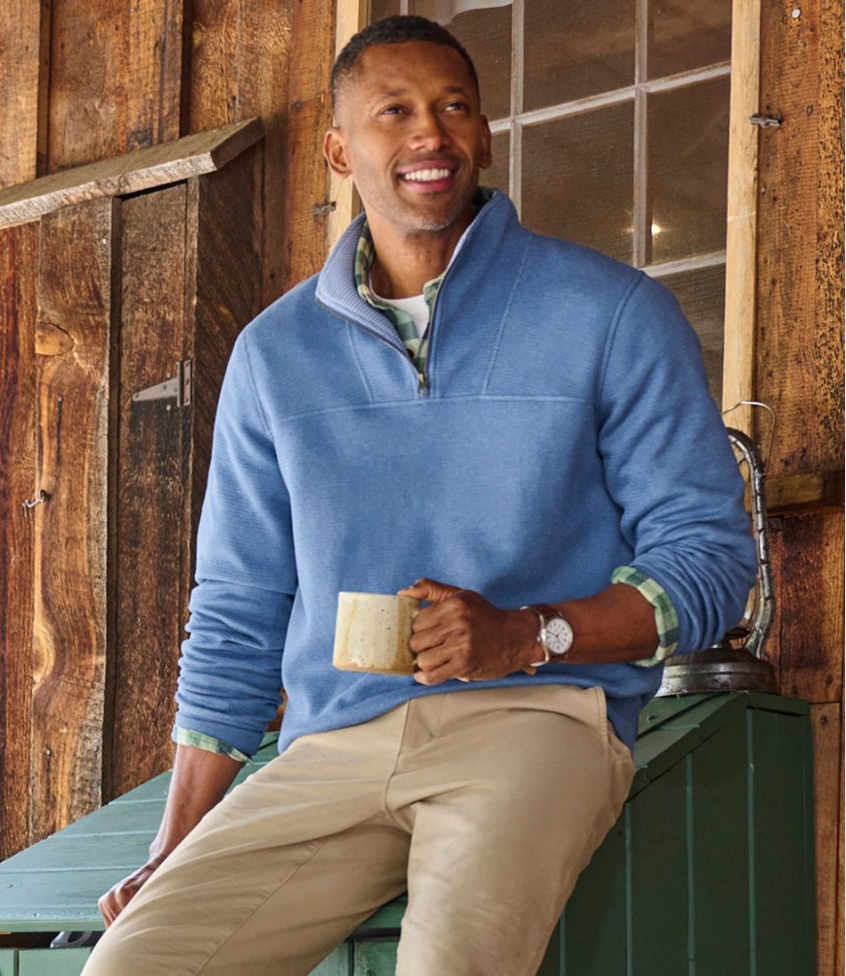 Men's All Seasons Textured Sweats, Quarter-Zip | L.L.Bean