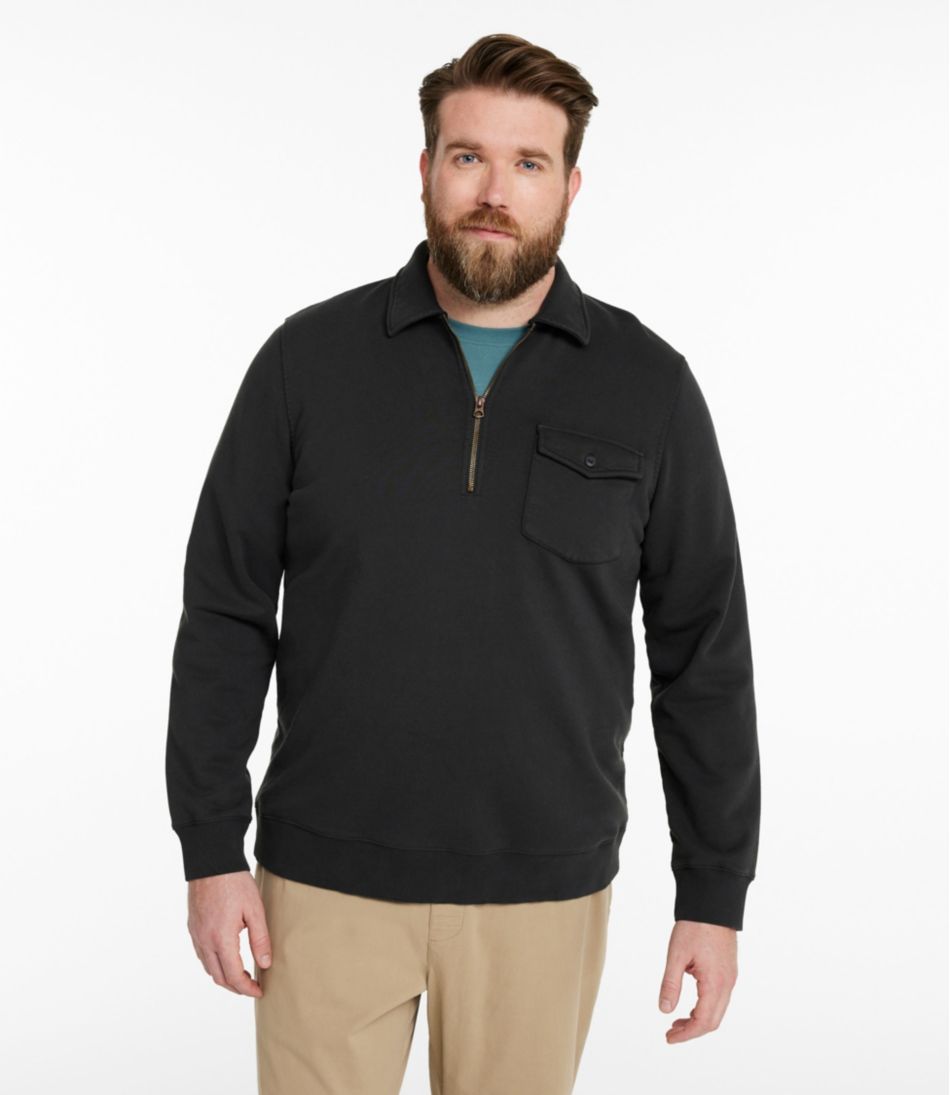 Men's Sunwashed Sweatshirt, Quarter-Zip Polo, Long-Sleeve | L.L.Bean