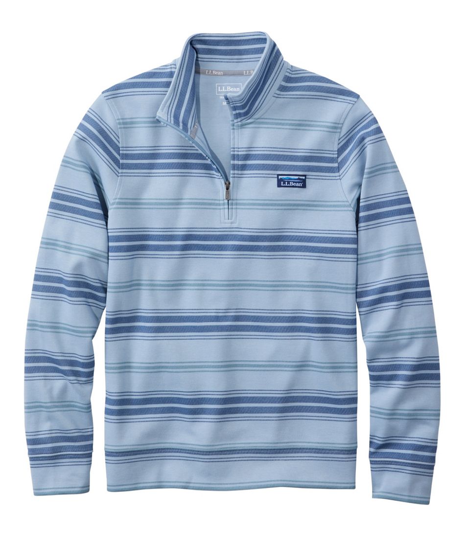 Men's Comfort Stretch Performance® Piqué, Quarter-Zip Pullover, Stripe | L.L.Bean
