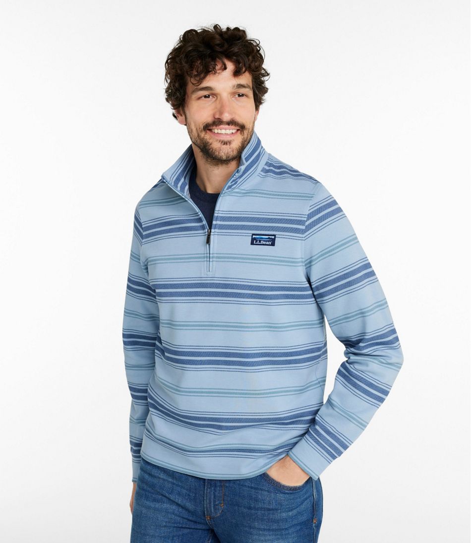 Men's Comfort Stretch Performance® Piqué, Quarter-Zip Pullover, Stripe | L.L.Bean