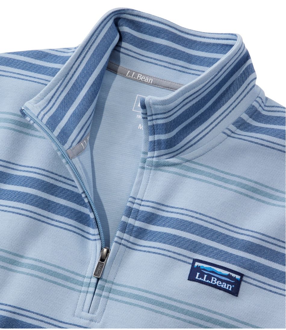 Men's Comfort Stretch Performance® Piqué, Quarter-Zip Pullover, Stripe | L.L.Bean