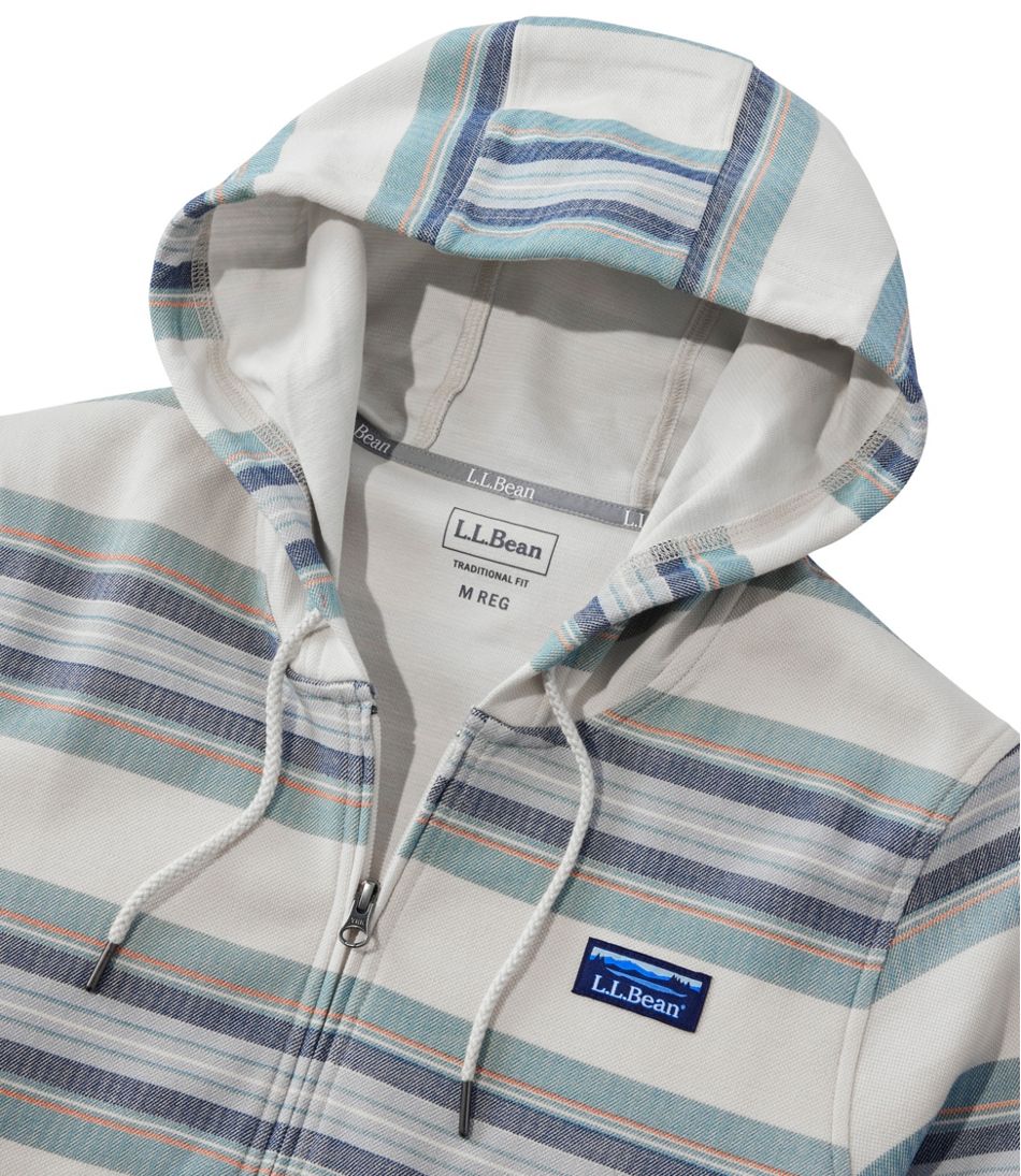 Men's Comfort Stretch Performance® Piqué, Full-Zip Hoodie, Stripe | L.L.Bean
