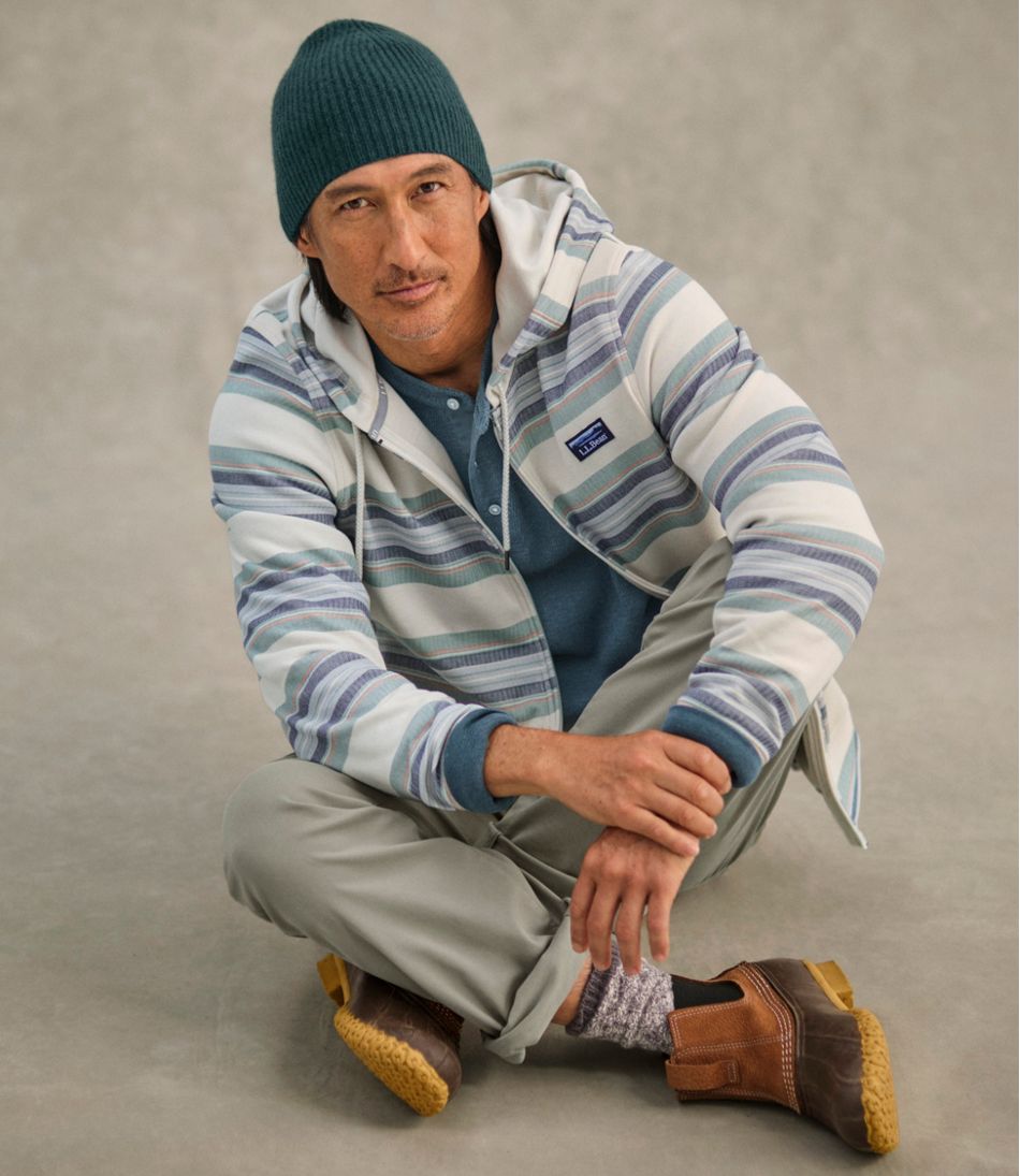 Men's Comfort Stretch Performance® Piqué, Full-Zip Hoodie, Stripe | L.L.Bean
