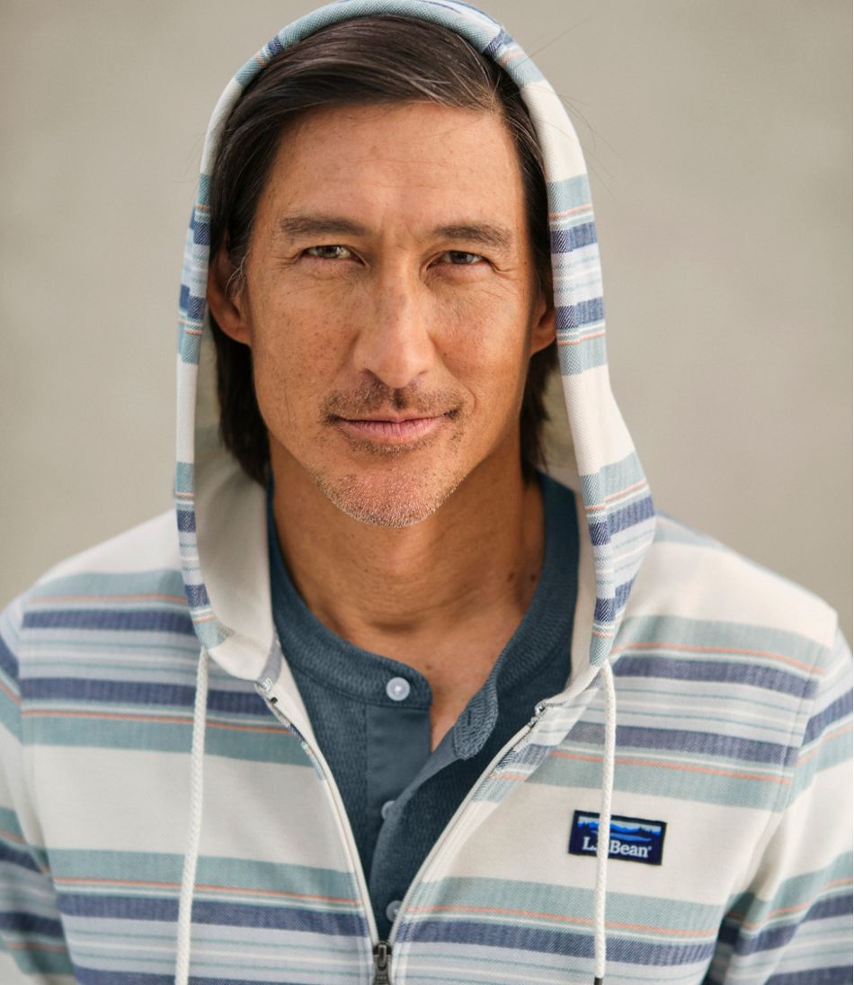 Men's Comfort Stretch Performance® Piqué, Full-Zip Hoodie, Stripe | L.L.Bean