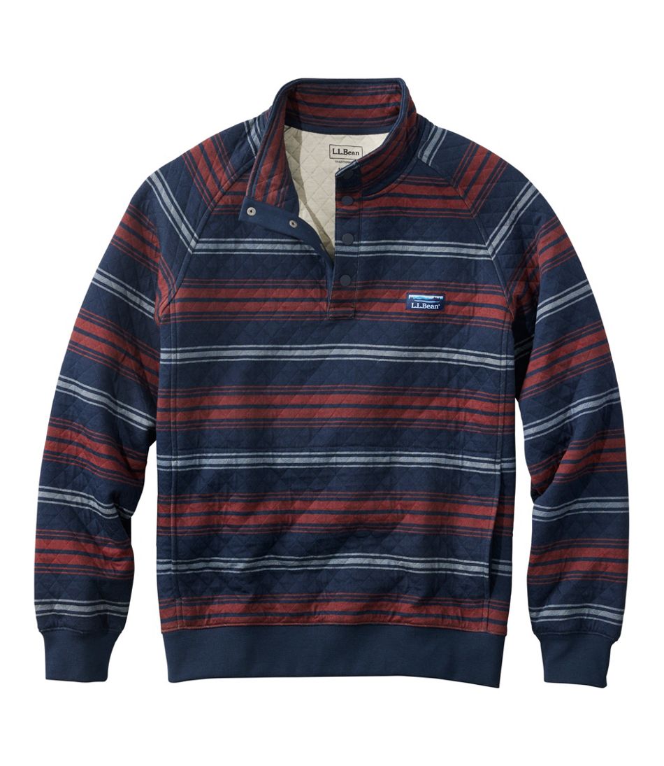 Men's Quilted Sweatshirt, Mockneck, Stripe | L.L.Bean