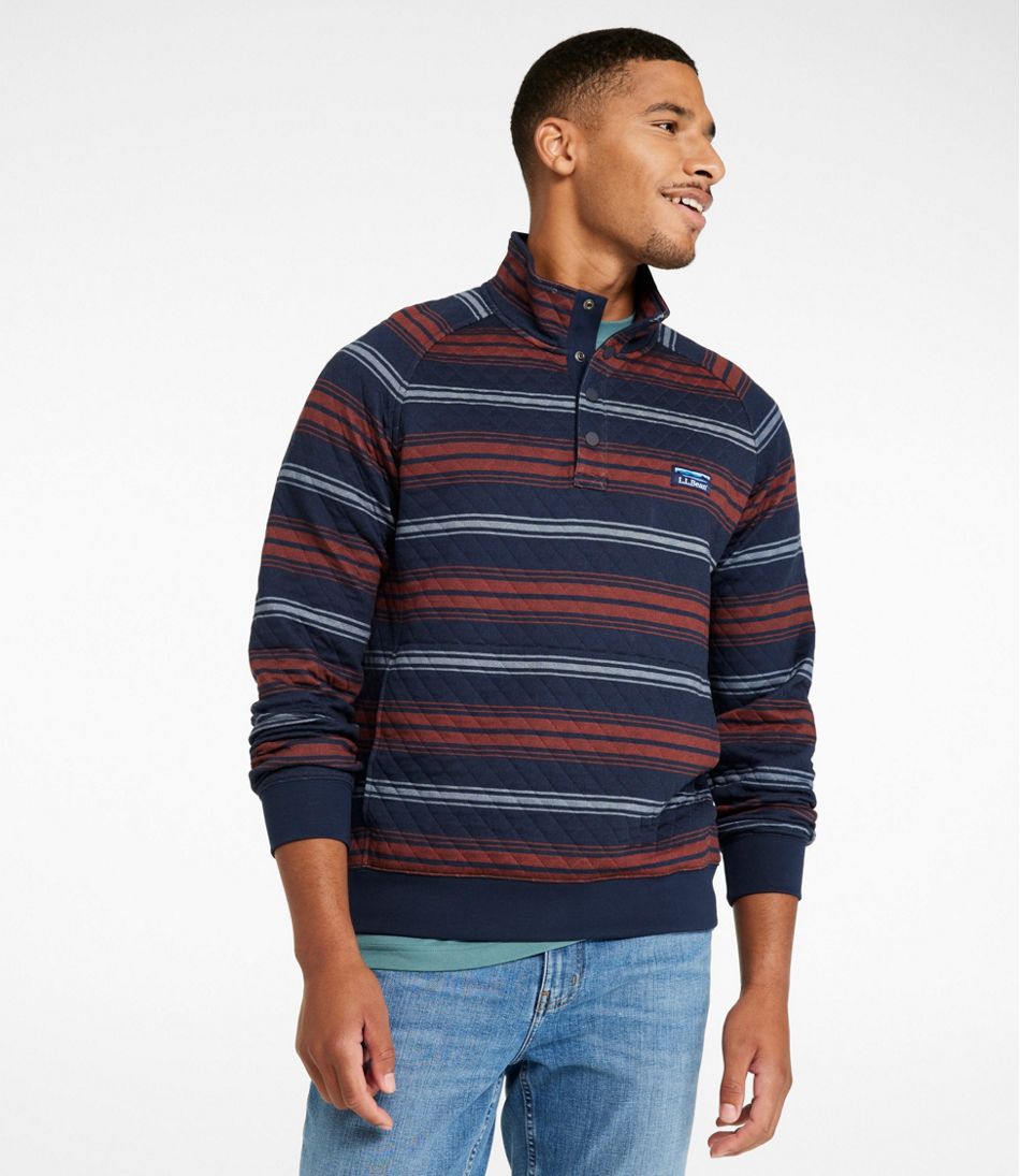 Men's Quilted Sweatshirt, Mockneck, Stripe | L.L.Bean
