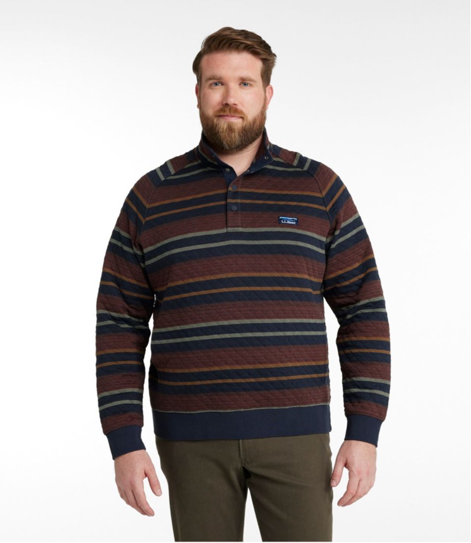 Men's Quilted Sweatshirt, Mockneck, Stripe | L.L.Bean