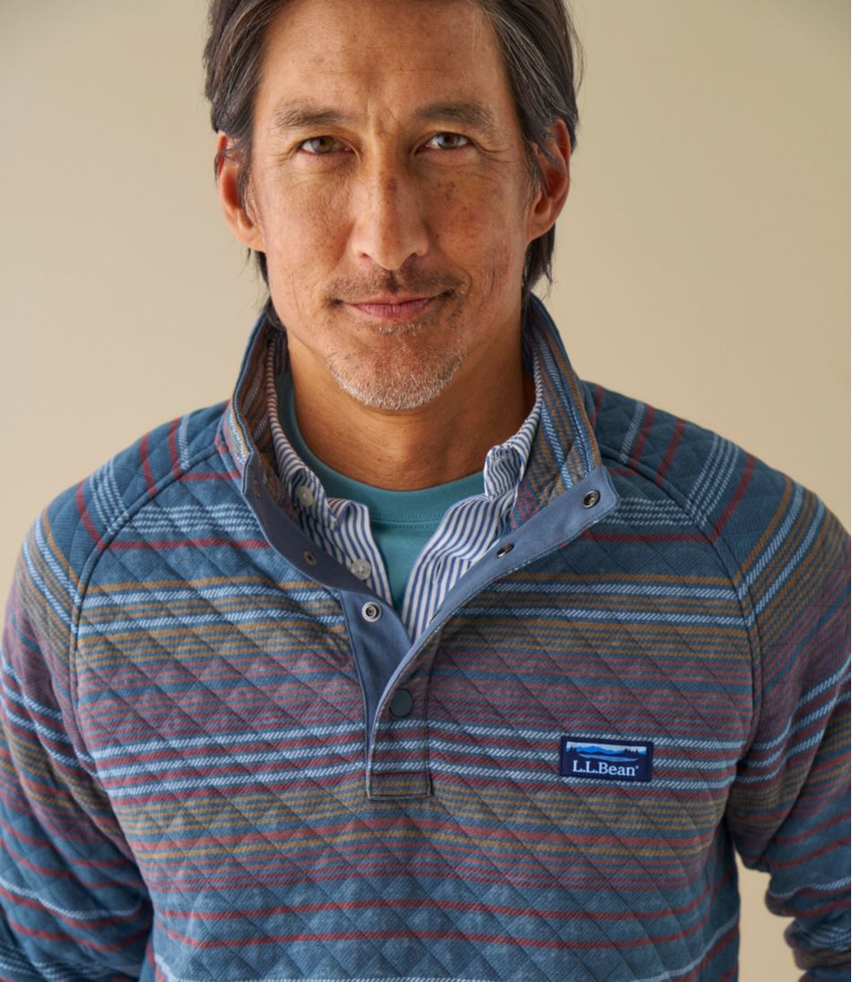 Men's Quilted Sweatshirt, Mockneck, Stripe | L.L.Bean