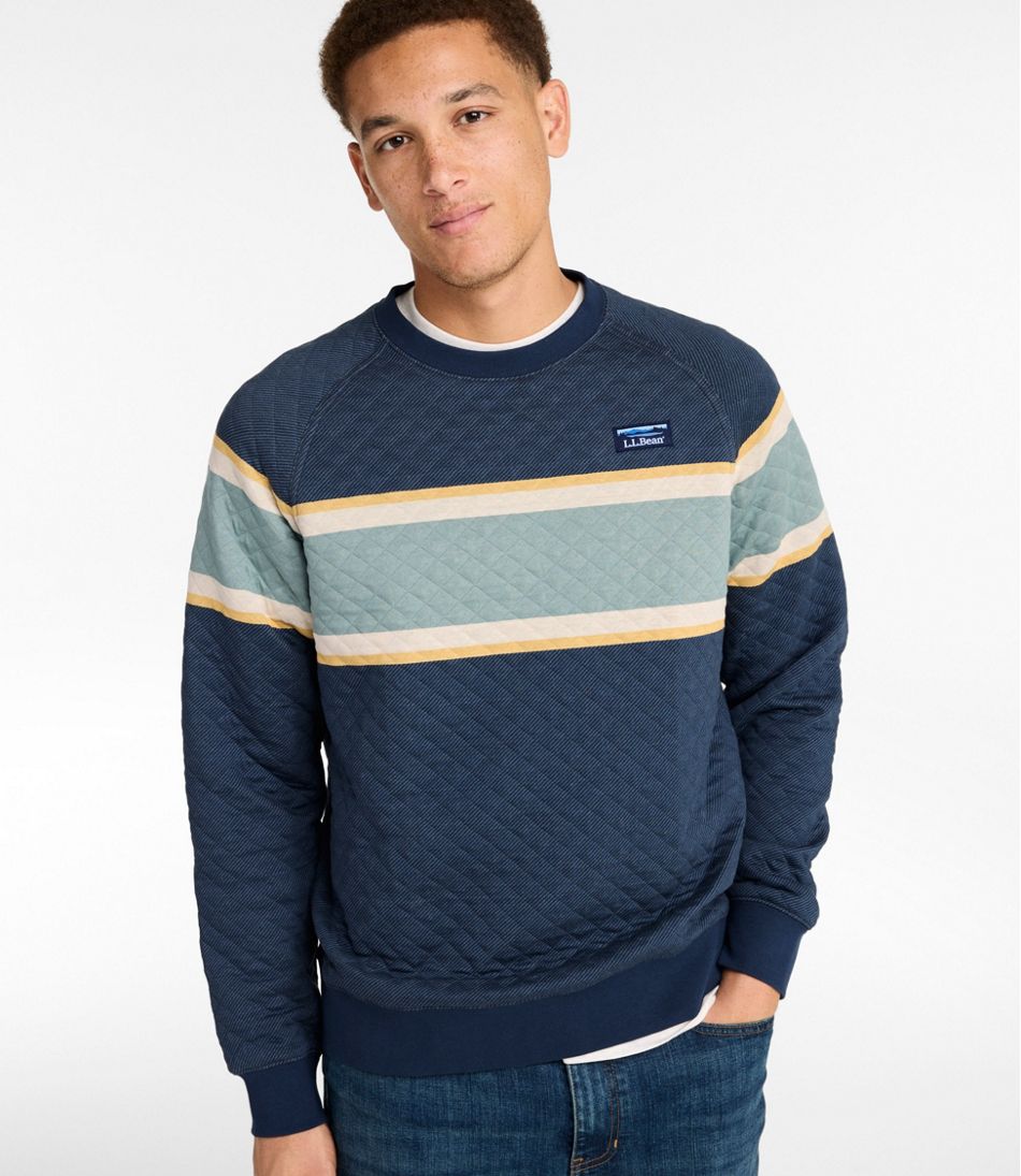Men's Quilted Sweatshirt, Crewneck, Stripe | L.L.Bean