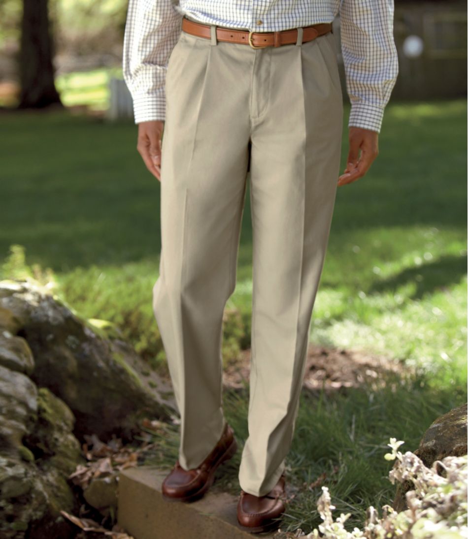 Men's Wrinkle-Free Double L® Chinos, Natural Fit, Hidden Comfort, Pleated | L.L.Bean
