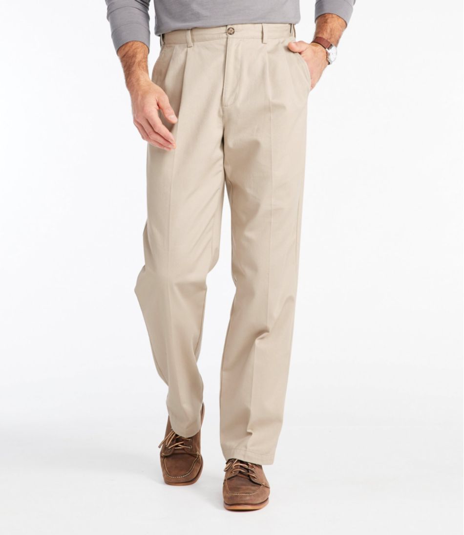 Men's Wrinkle-Free Double L® Chinos, Natural Fit, Hidden Comfort, Pleated | L.L.Bean