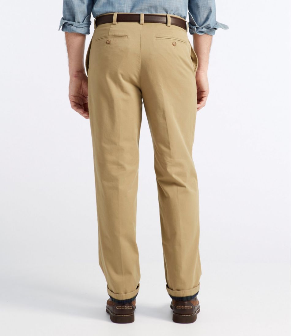 Men's Double L® Chinos, Natural Fit, Plain Front, Flannel-Lined | L.L.Bean