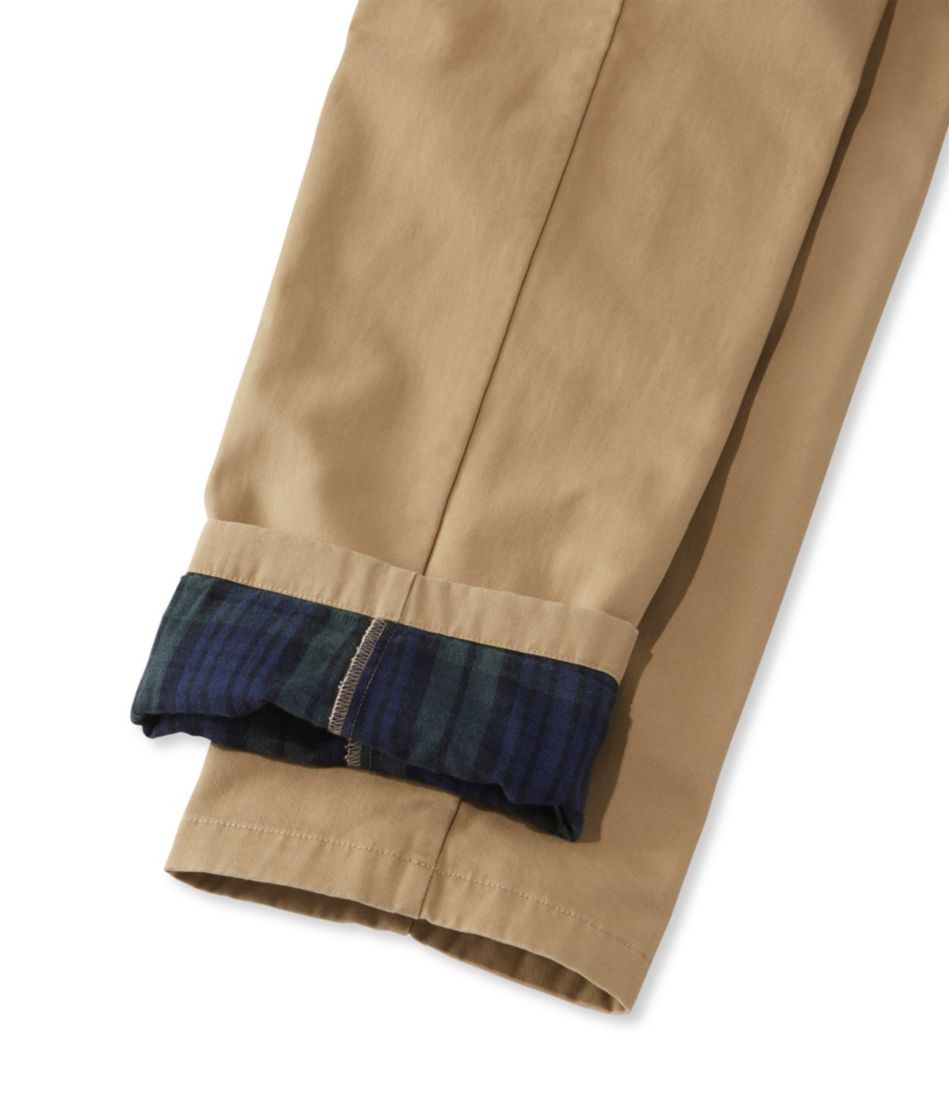 Men's Double L® Chinos, Natural Fit, Plain Front, Flannel-Lined | L.L.Bean