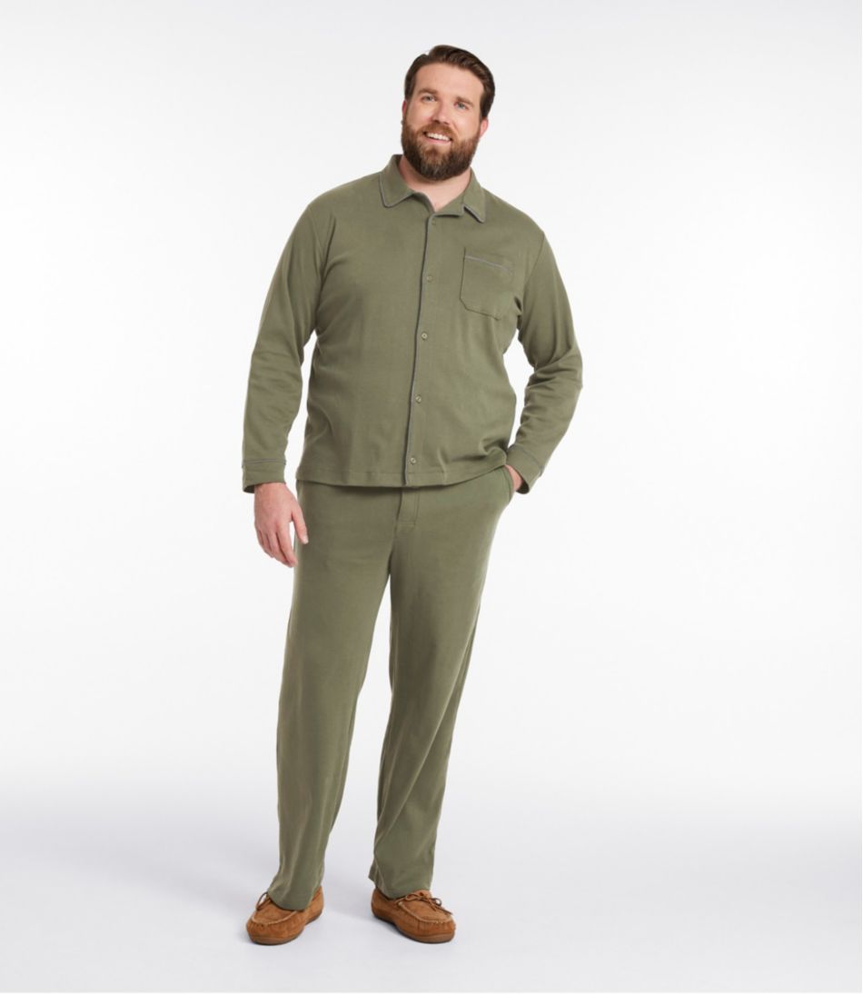 Men's Bean's Cotton Knit Pajamas, Button-Front PJ Set | L.L.Bean