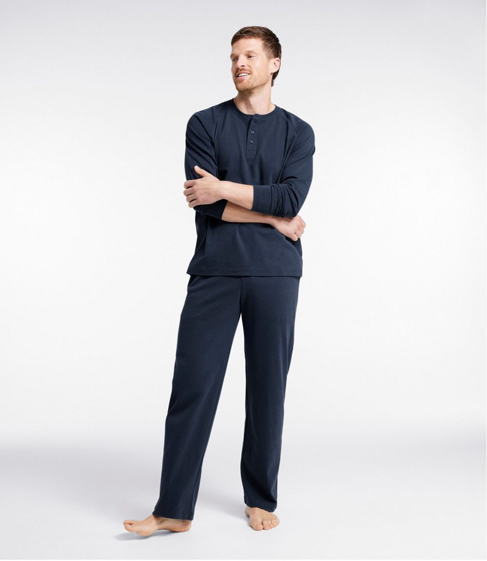 Men's Bean's Cotton Knit Pajamas, Henley PJ Set | L.L.Bean