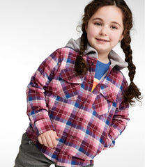 Kids' Fleece-Lined Flannel Shirt, Hooded Plaid | L.L.Bean