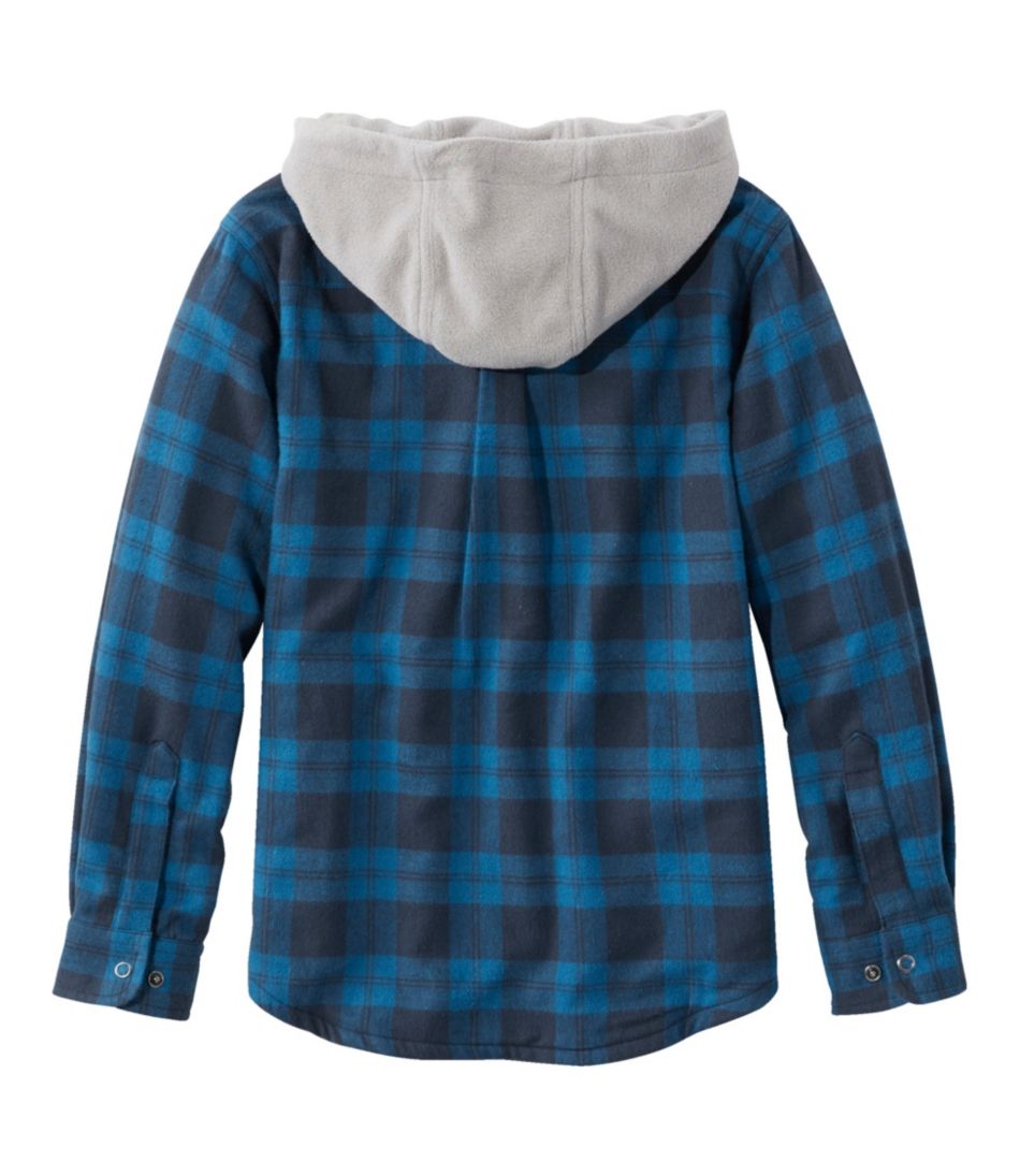 Kids' Fleece-Lined Flannel Shirt, Hooded Plaid | L.L.Bean