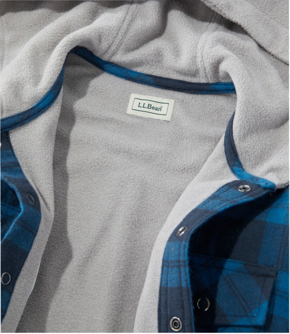 Kids' Fleece-Lined Flannel Shirt, Hooded Plaid | L.L.Bean
