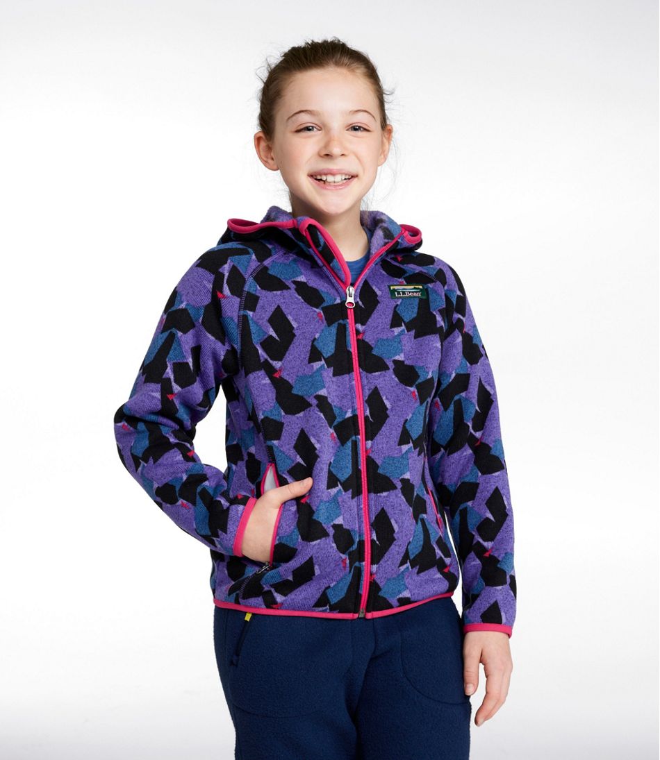 Kids' Sweater Fleece, Hooded Print | L.L.Bean