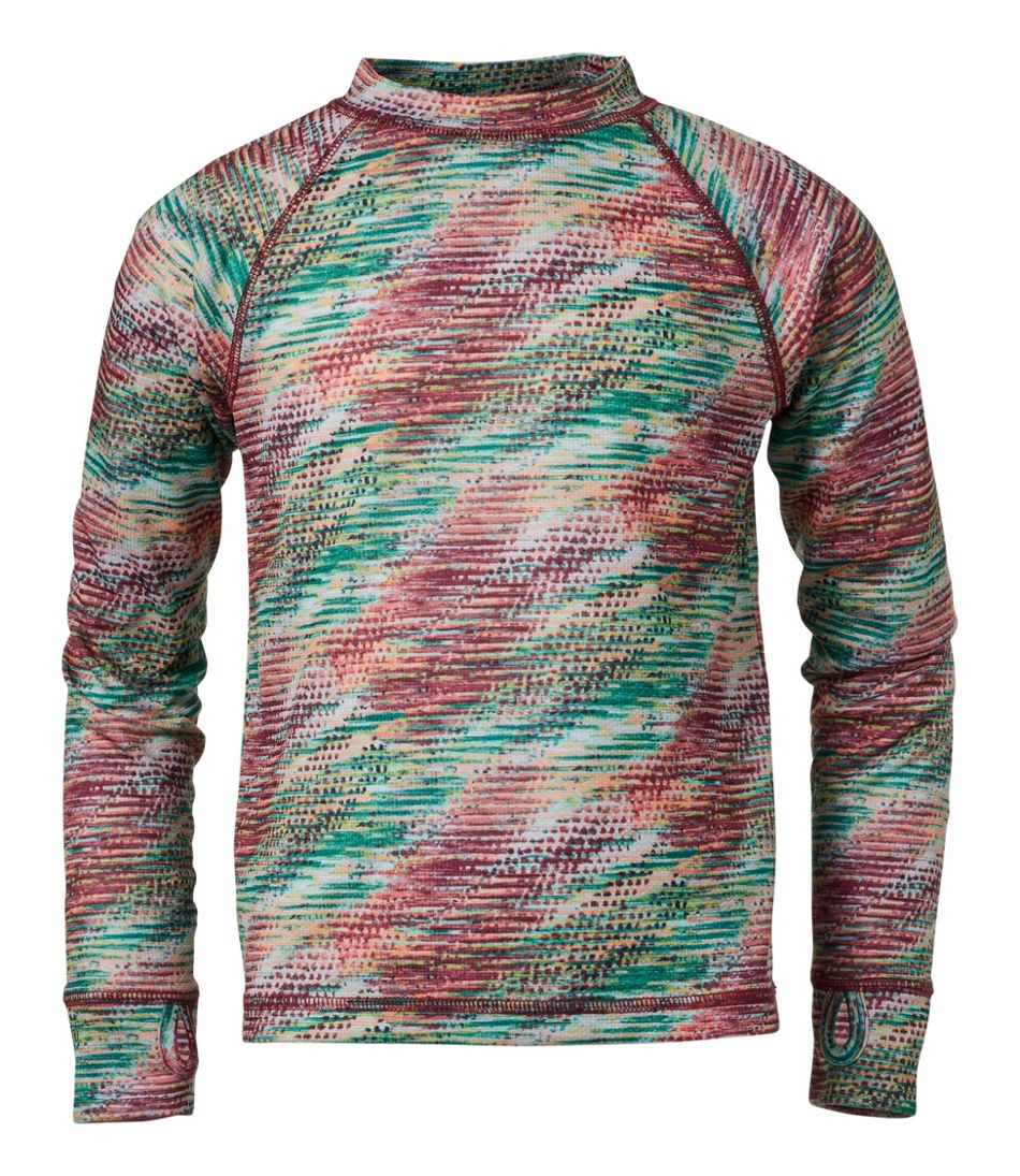 Kids' Wicked Warm Midweight Long Underwear, Top Print | L.L.Bean