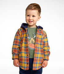Toddlers' Fleece-Lined Flannel Shirt, Hooded | L.L.Bean