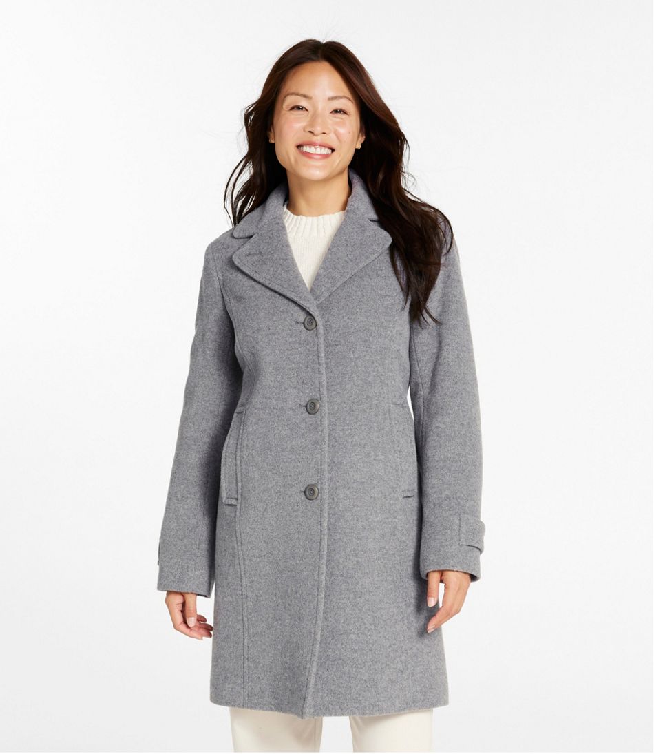 Women's Classic Lambswool Polo Coat, Three-Quarter Length | L.L.Bean