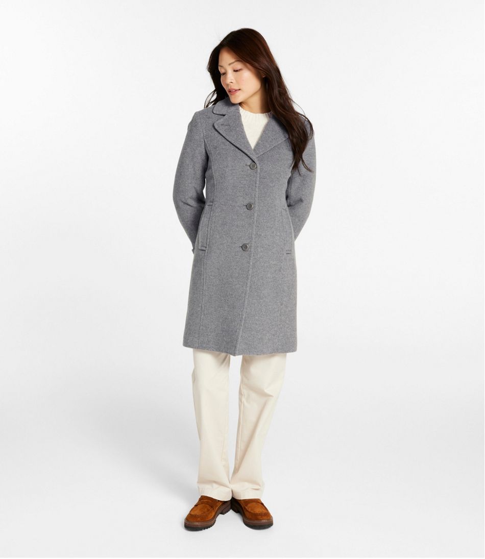 Women's Classic Lambswool Polo Coat, Three-Quarter Length | L.L.Bean