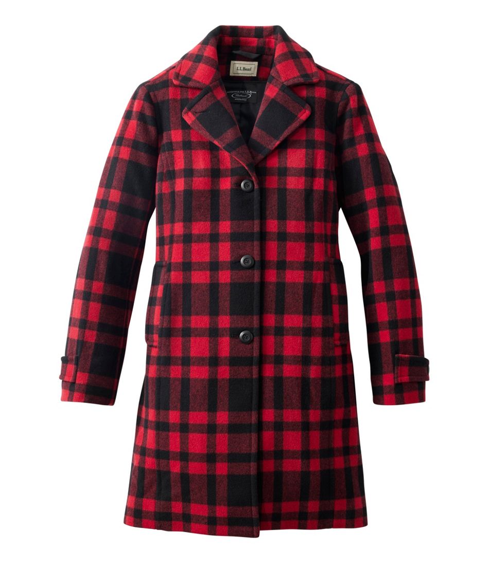 Women's Classic Lambswool Polo Coat, Three-Quarter, Pattern | L.L.Bean