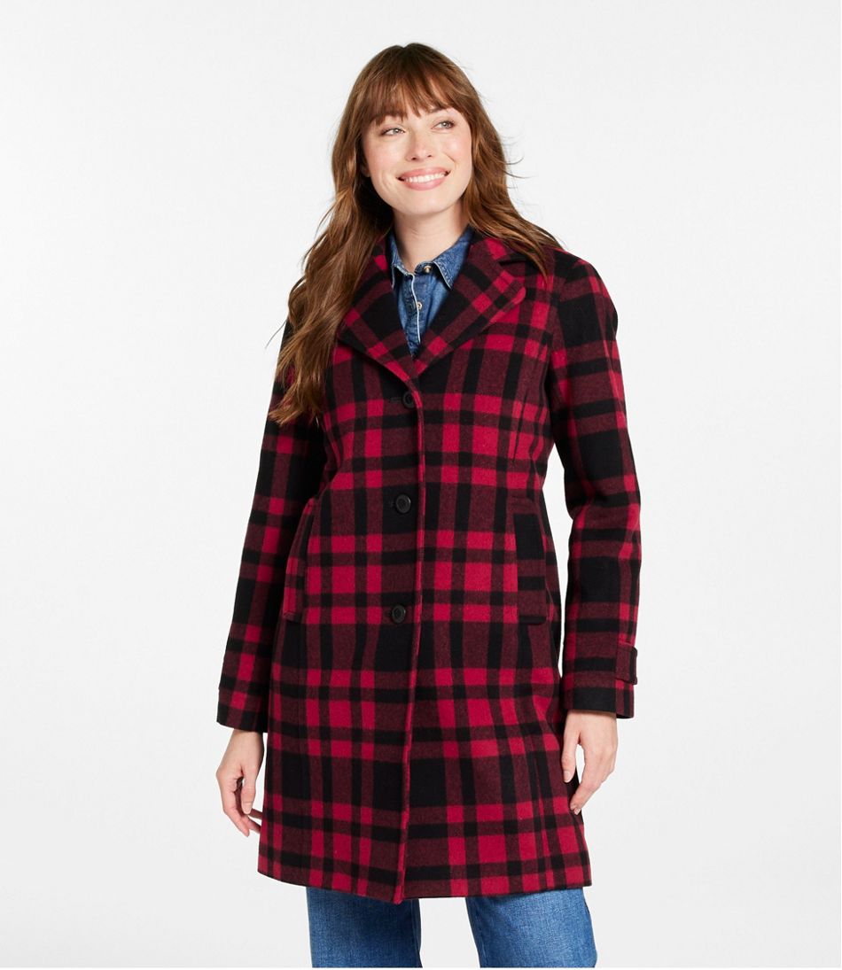 Women's Classic Lambswool Polo Coat, Three-Quarter, Pattern | L.L.Bean