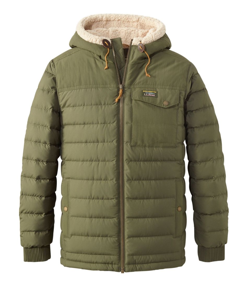 Men's Mountain Classic Down Hooded Jacket, Sherpa-Lined | L.L.Bean