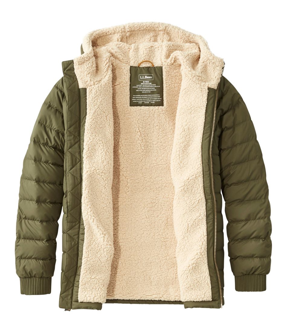 Men's Mountain Classic Down Hooded Jacket, Sherpa-Lined | L.L.Bean