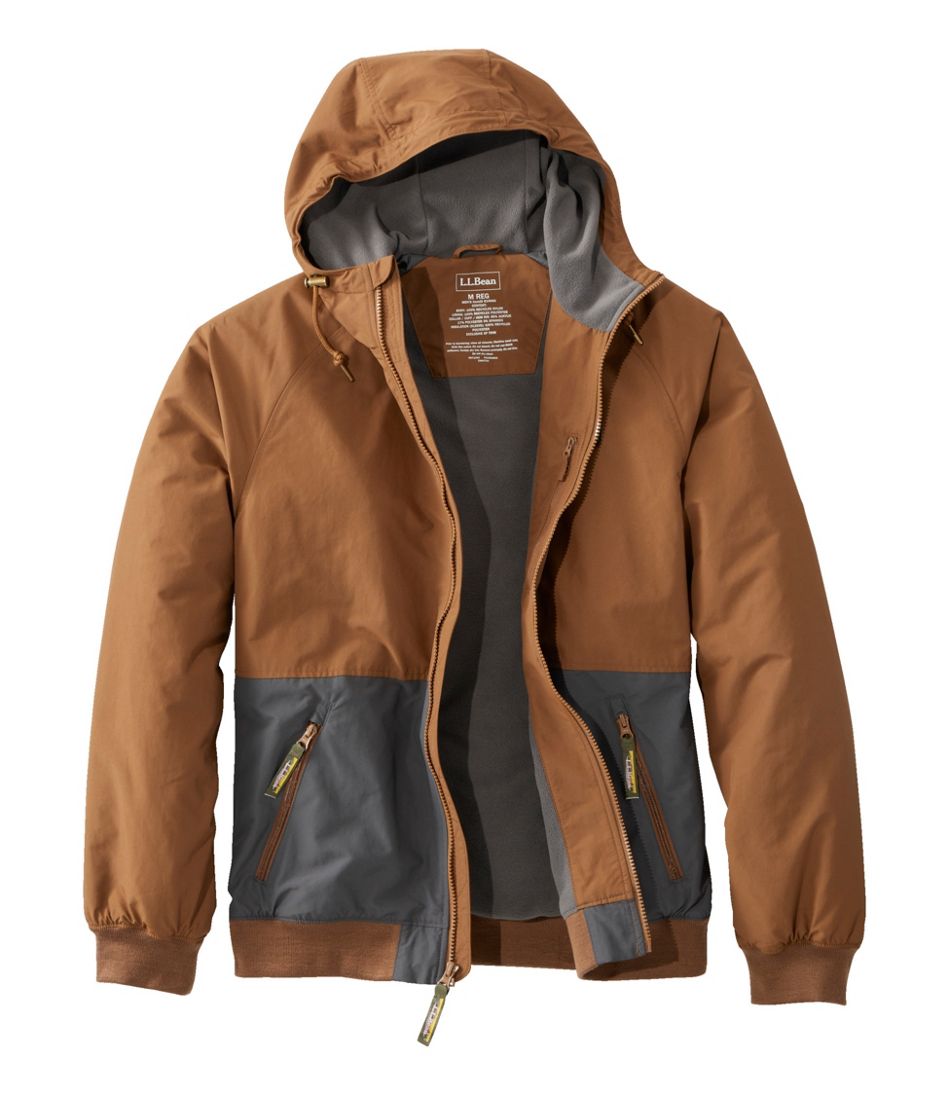 Men's Insulated 3-Season Bomber Hooded Jacket, Colorblock | L.L.Bean