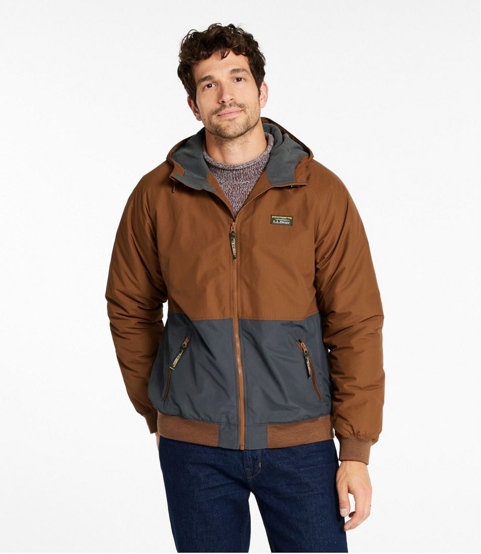 Men's Insulated 3-Season Bomber Hooded Jacket, Colorblock | L.L.Bean