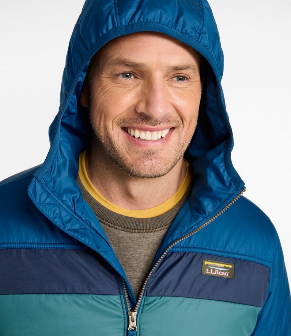 Men's Mountain Classic Puffer Hooded Jacket, Colorblock | L.L.Bean