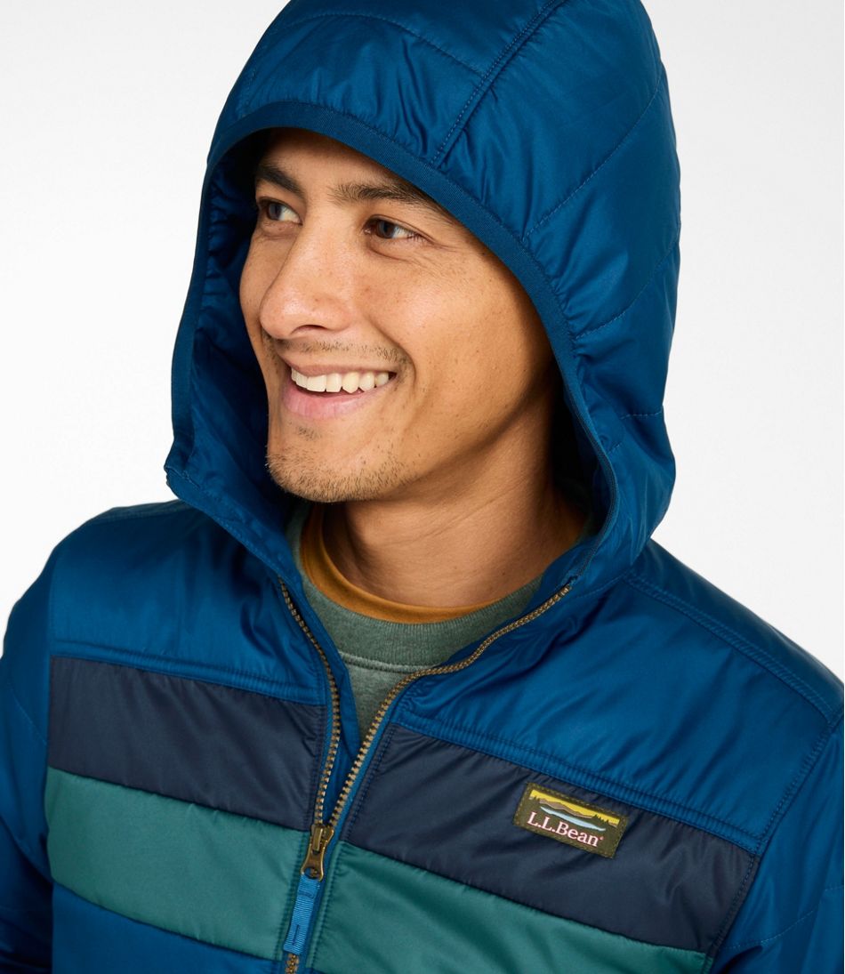 Men's Mountain Classic Puffer Hooded Jacket, Colorblock | L.L.Bean