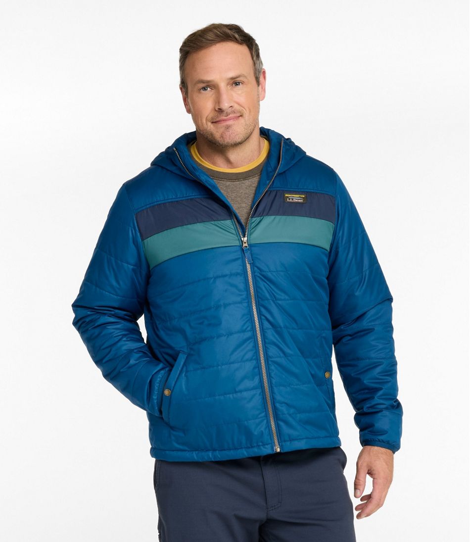 Men's Mountain Classic Puffer Hooded Jacket, Colorblock | L.L.Bean