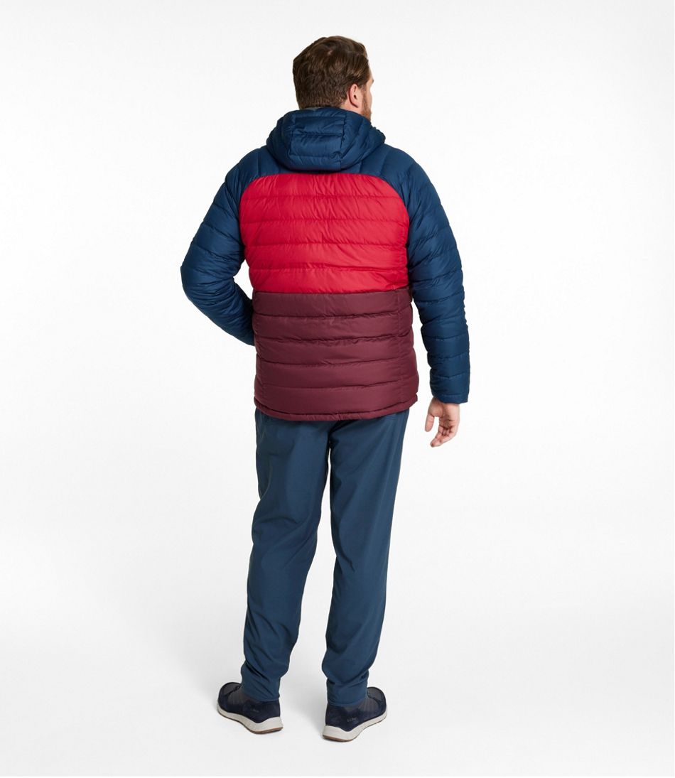 Men's Bean's Down Hooded Jacket, Colorblock | L.L.Bean