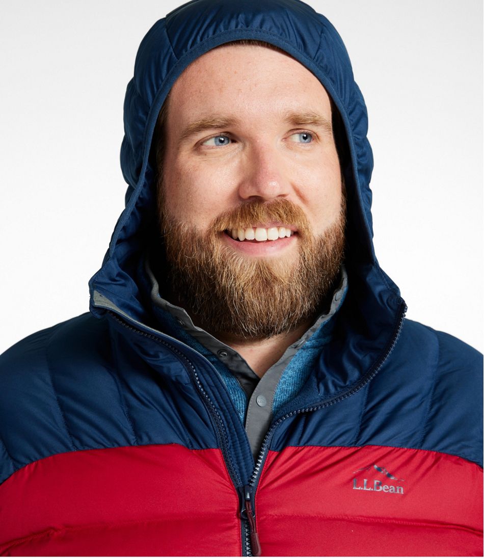 Men's Bean's Down Hooded Jacket, Colorblock | L.L.Bean