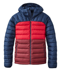 Men's Bean's Down Hooded Jacket, Colorblock | L.L.Bean