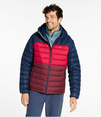 Men's Bean's Down Hooded Jacket, Colorblock | L.L.Bean
