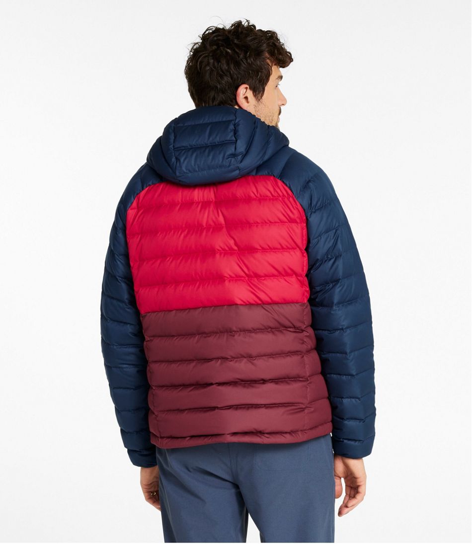 Men's Bean's Down Hooded Jacket, Colorblock | L.L.Bean