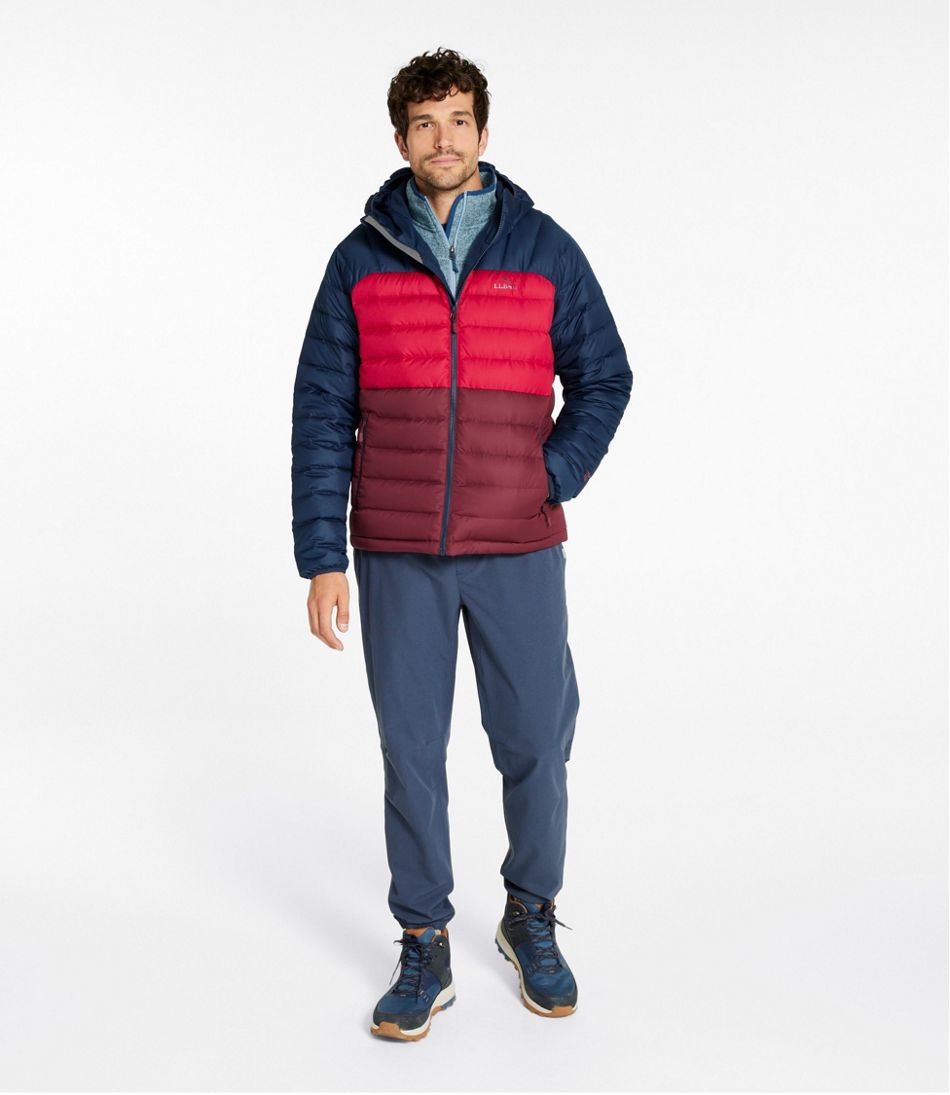 Men's Bean's Down Hooded Jacket, Colorblock | L.L.Bean