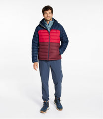 Men's Bean's Down Hooded Jacket, Colorblock | L.L.Bean