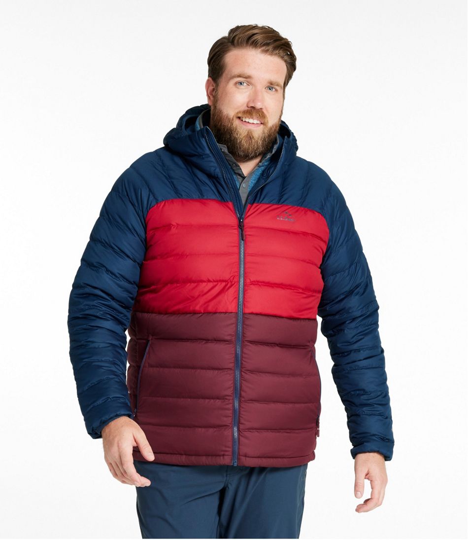Men's Bean's Down Hooded Jacket, Colorblock | L.L.Bean