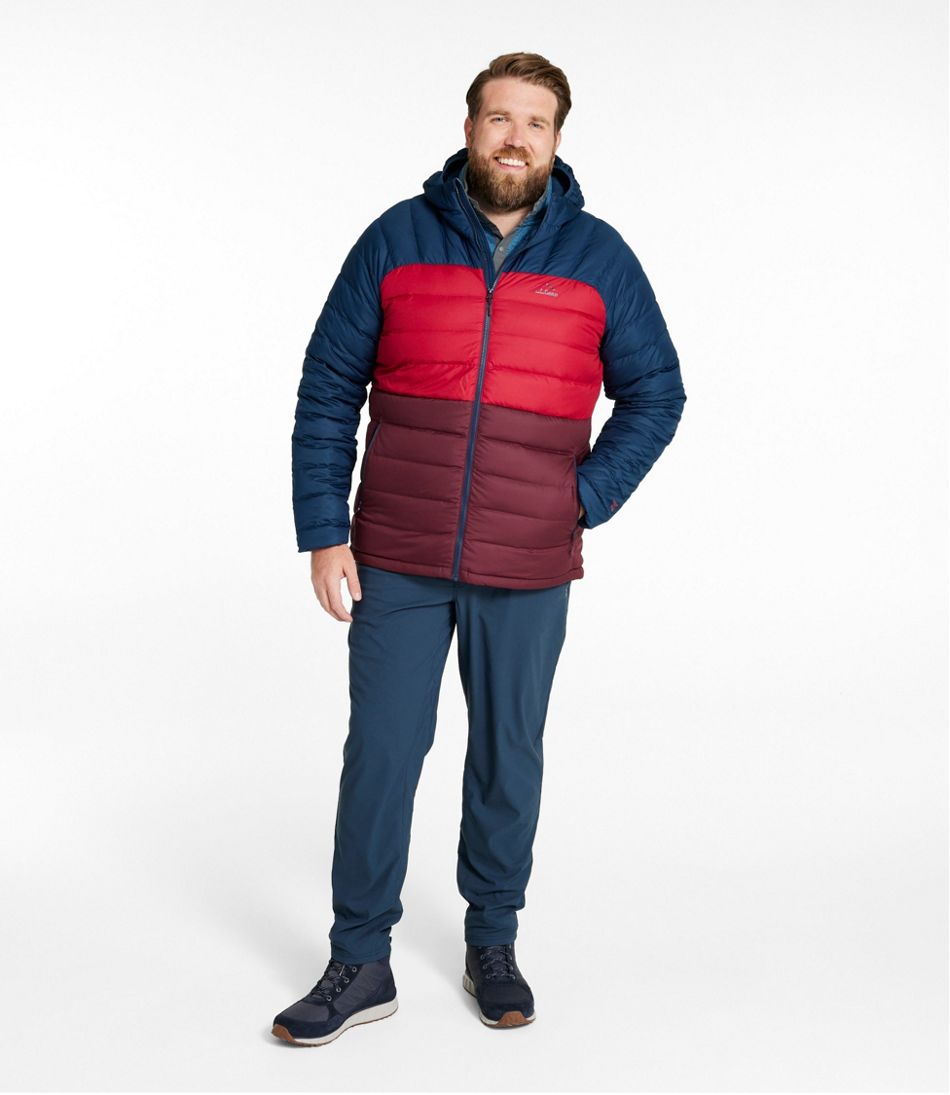 Men's Bean's Down Hooded Jacket, Colorblock | L.L.Bean
