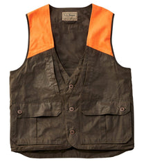 Men's Double L Waxed-Cotton Upland Vest, Hunter Orange | L.L.Bean