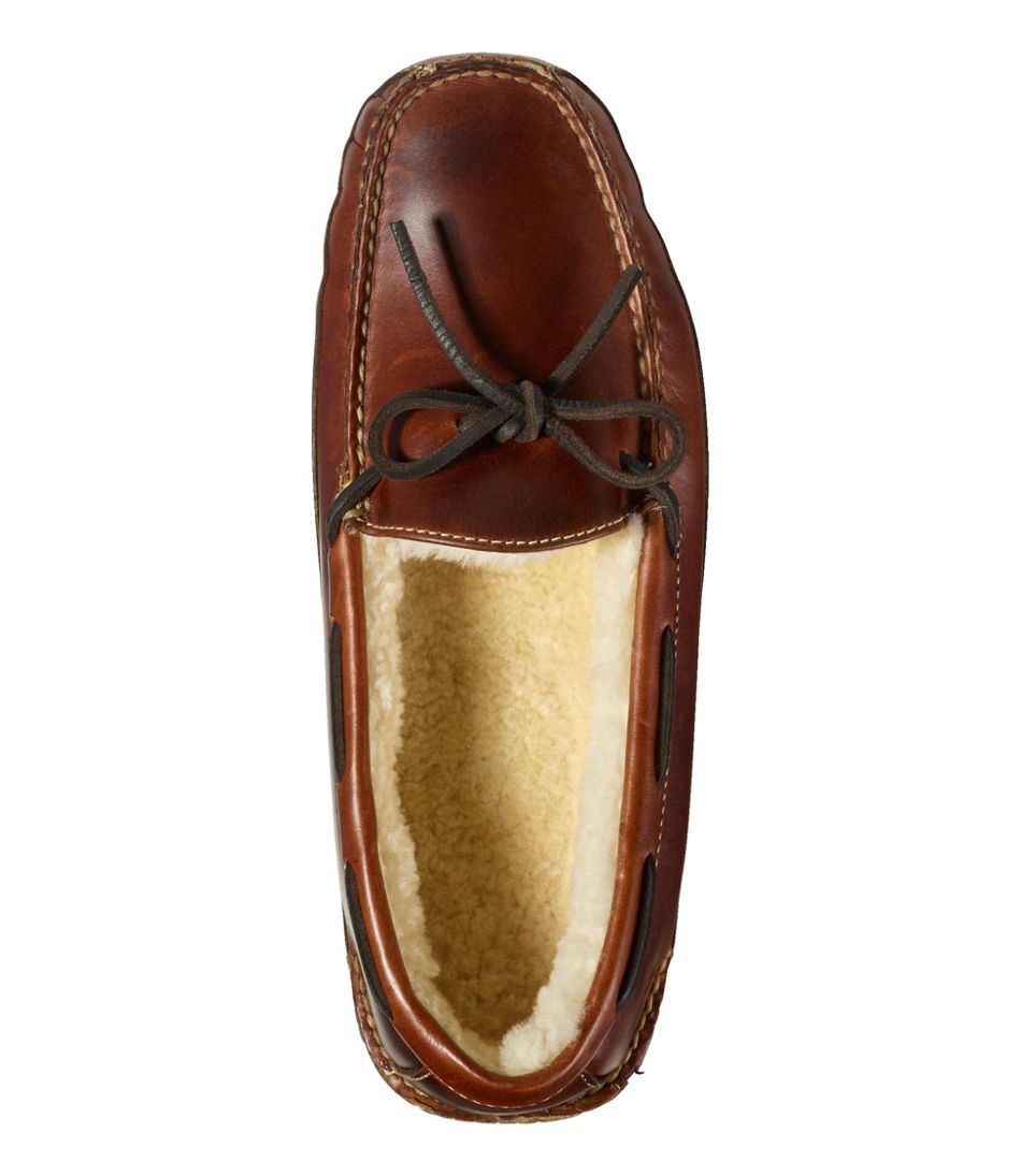 Men's Leather Double-Sole Slippers, Shearling-Lined | L.L.Bean