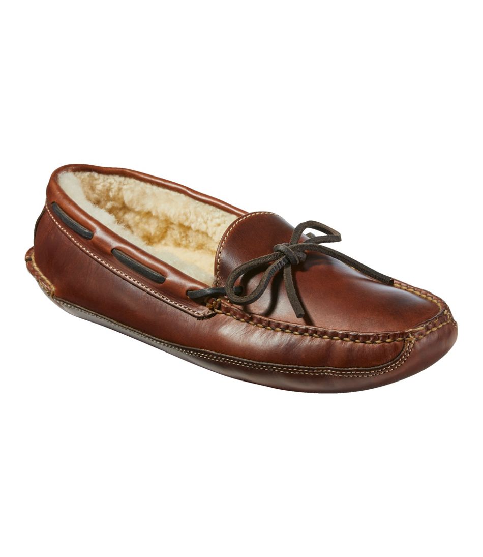 Men's Leather Double-Sole Slippers, Shearling-Lined | L.L.Bean