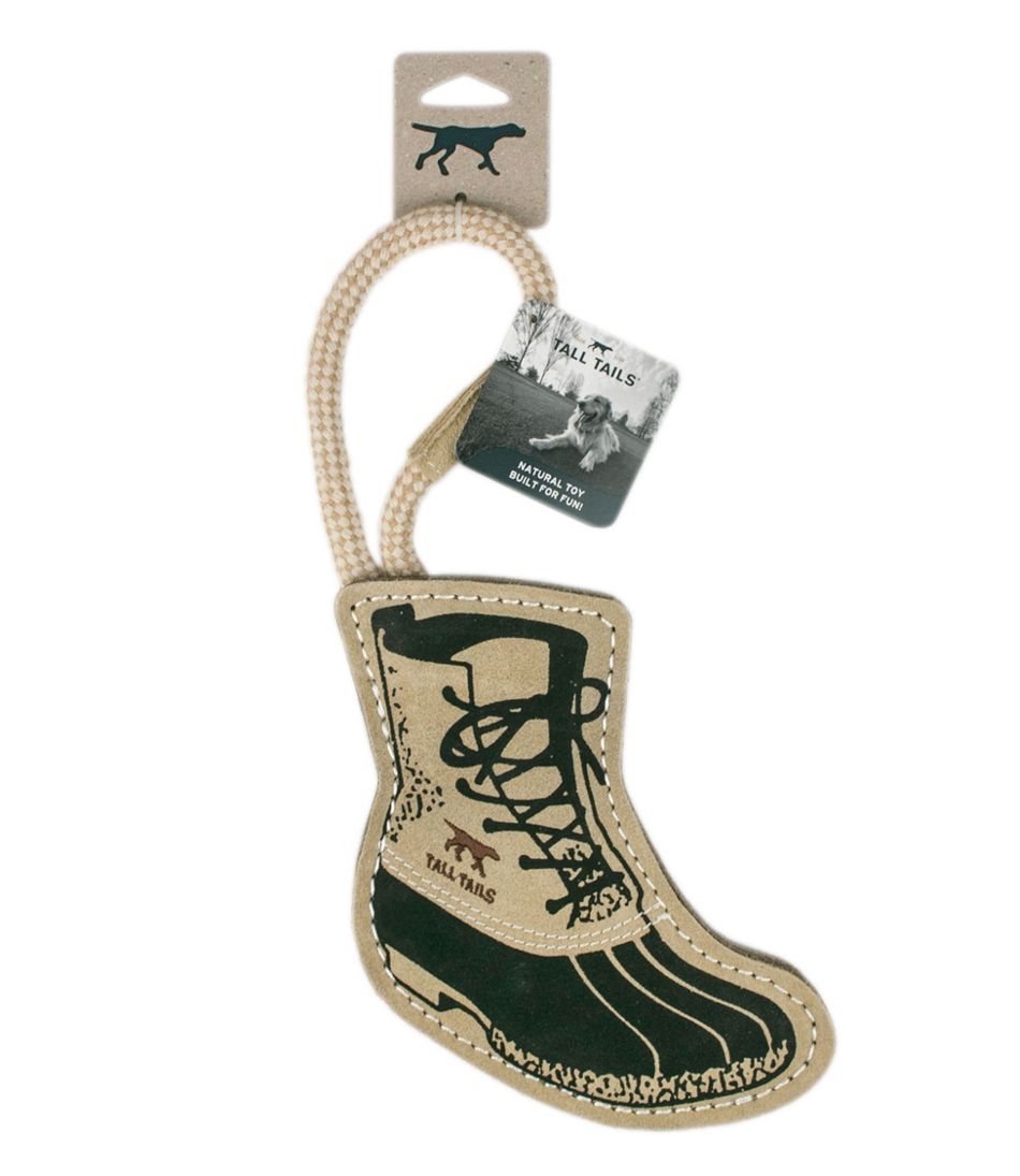 Natural Leather and Wool Bean Boot Tug Dog Toy | L.L.Bean